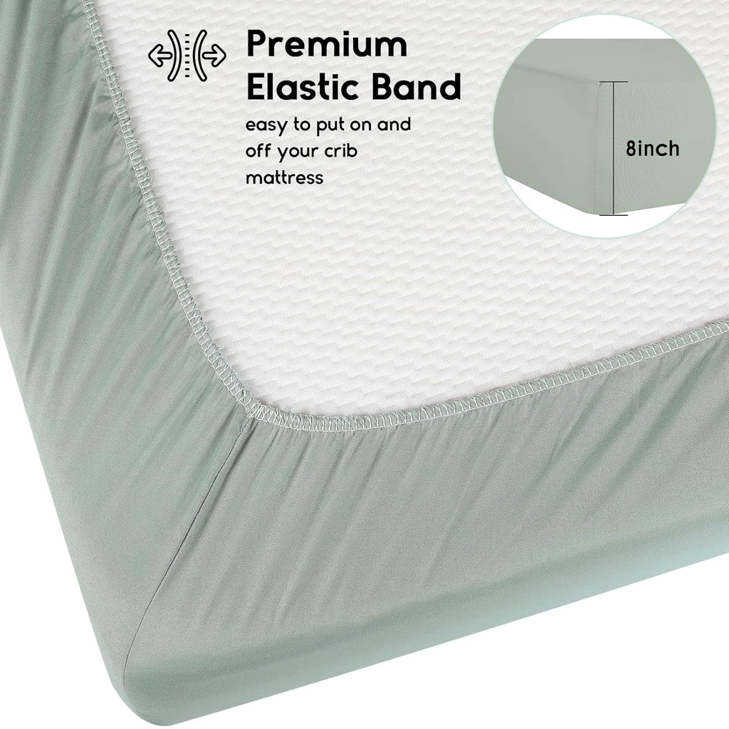 Baby Crib Sheets for Boys Girls, Fitted Crib Sheet 2 Pack for Standard Crib and Toddler Mattress, Super Soft