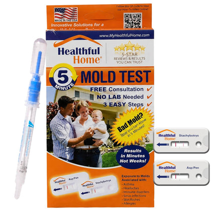 5-Minute Mold Test Kit - Easy At-Home Mold Detection for Aspergillus/Penicillium & Stachybotrys, DIY Testing for