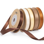 Brown Satin Ribbon Set 3/8" x 50 Yards, 5 Rolls