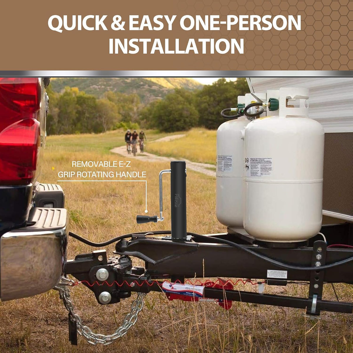 Trailer Tongue Jack 2000lb Lift Capacity, 15" Lift A-Frame Heavy Duty - Manual Sidewind Utility Trailer Jack for RV