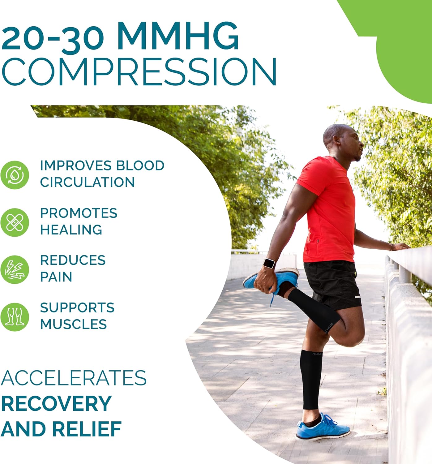 Calf Compression Sleeves for Men and Women - Leg Compression Sleeve - Footless Compression Socks for runners