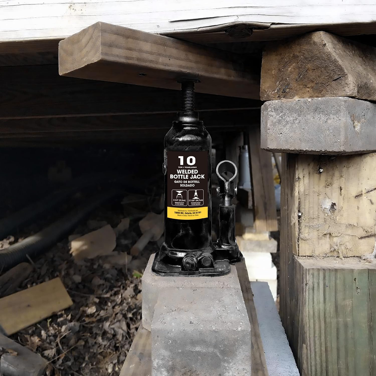 10 Ton (20,000 LBs) Torin Welded Hydraulic Car Bottle Jack for Auto Repair and House Lift, Black, AT91003BB