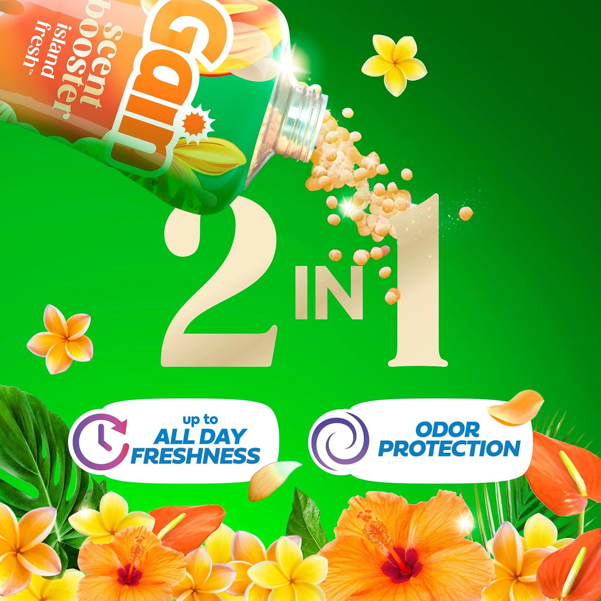 In-Wash Laundry Scent Booster Beads Long-Lasting Fresh Scent Beads All Day Freshness and Odor Protection, Island