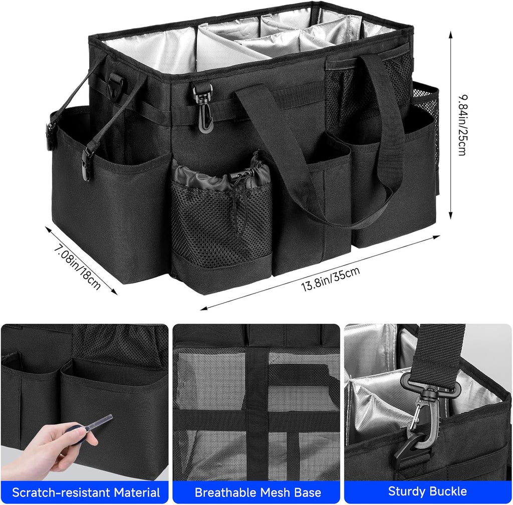 Cleaning Caddy Bag, Cleaning Supplies Organizer for Housekeepers, Housekeeping Caddy with Handle and Detachable