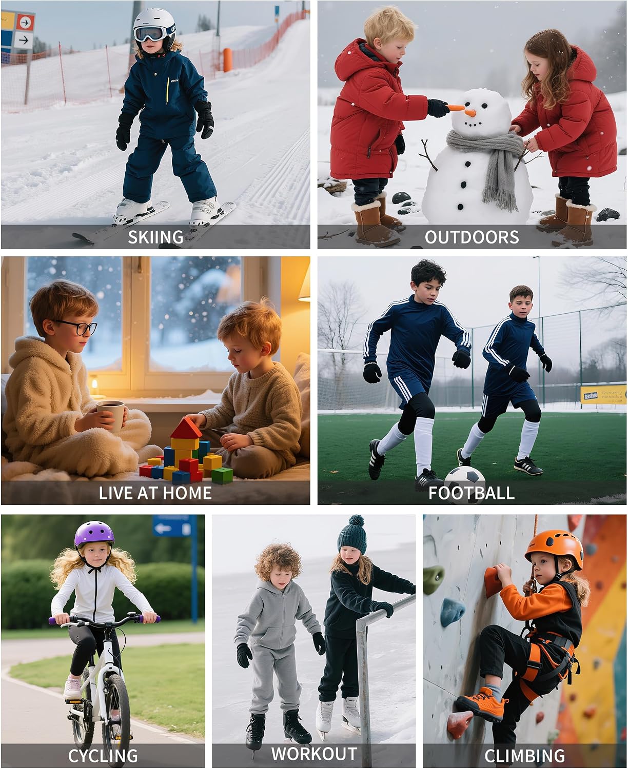 Thermal Underwear for Kids Boys Girls Long Johns Set Base Layer | Unisex, Seamless, Athletic, Breathable, Quick Dry