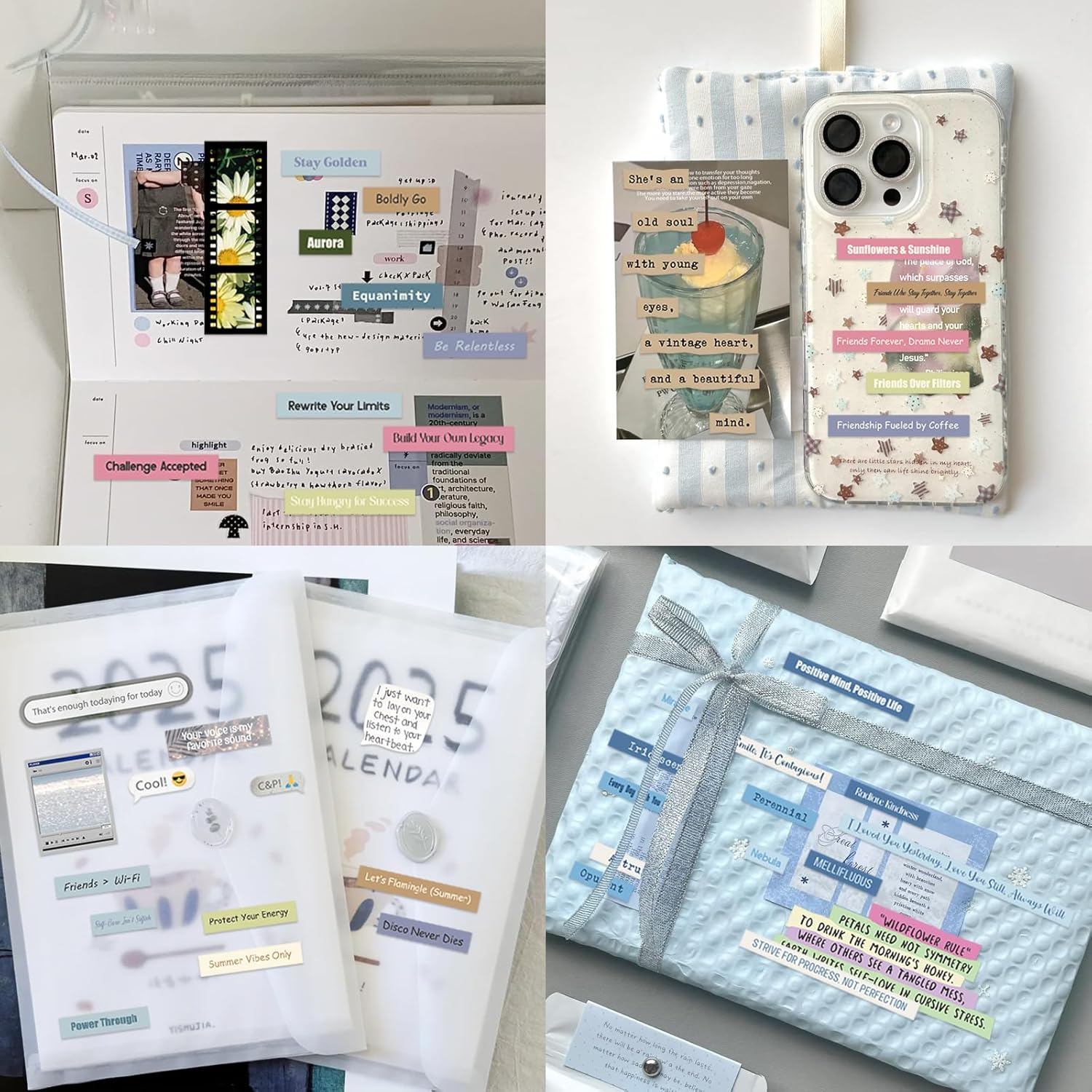 2346PCS Quote Stickers,48 Sheets Scrapbook Supplies Kit Word Stickers for Journaling, Card Making, Vision Board