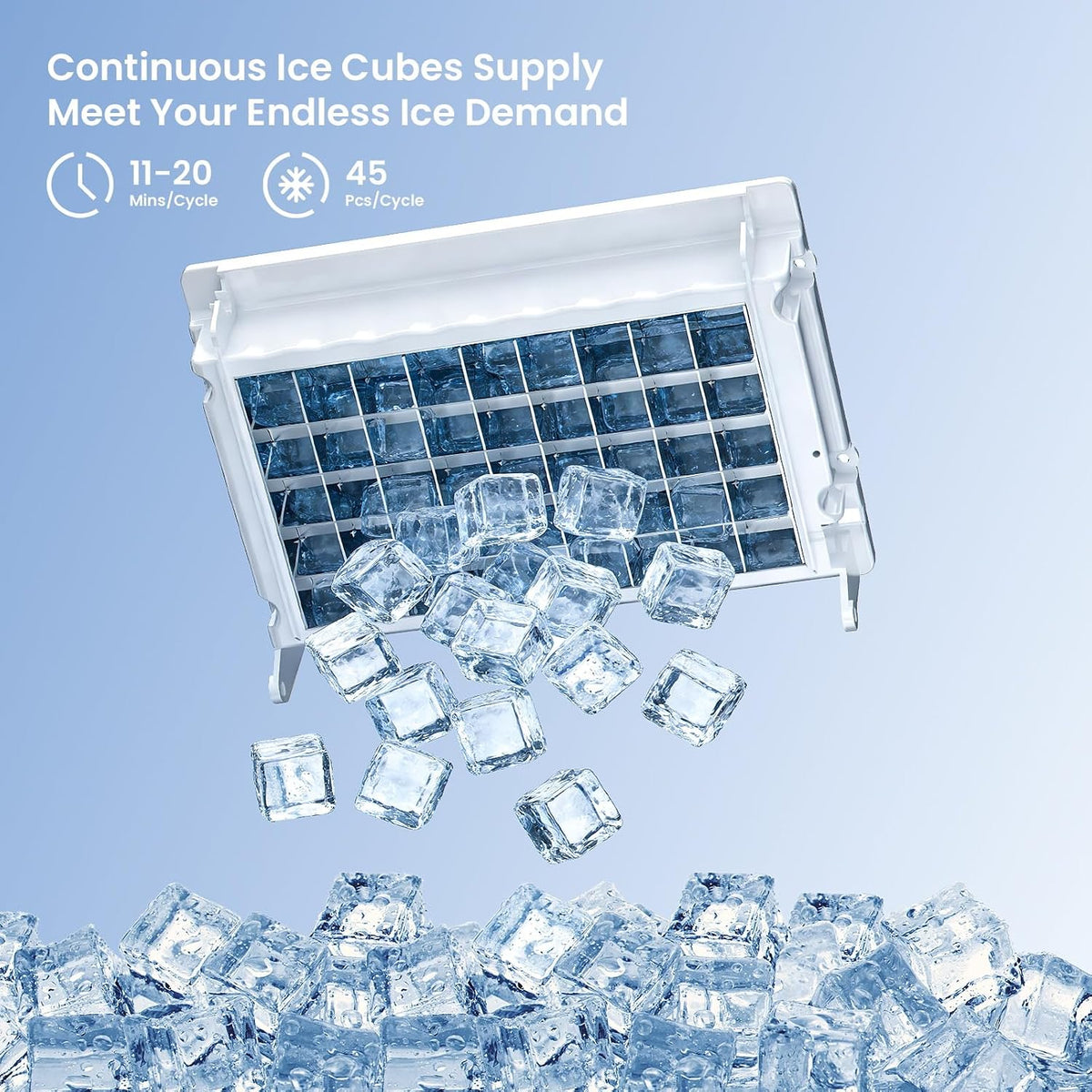 Commercial Ice Maker Machine, 100 lbs/24H with 29 lbs Ice Bin
