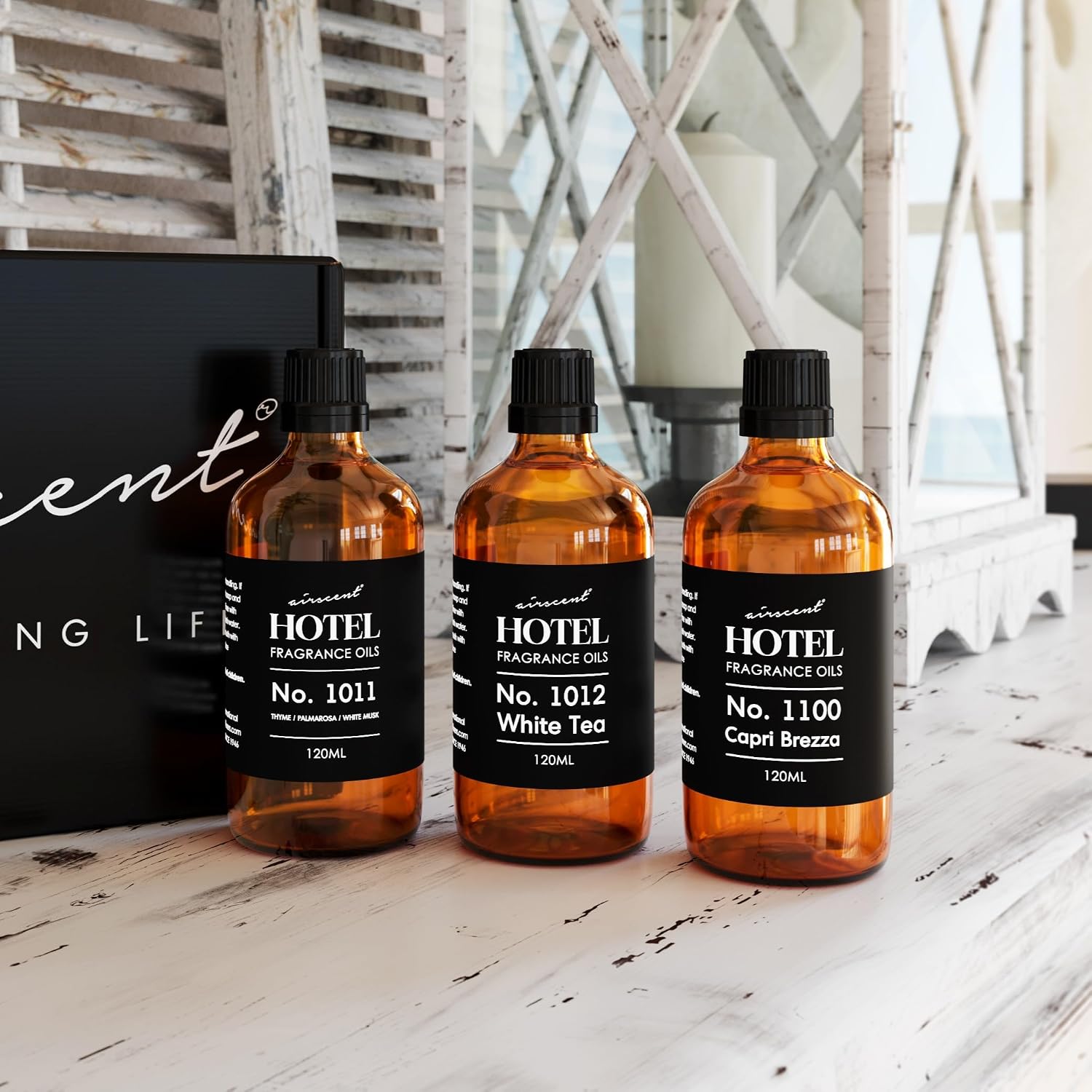 AirScent Hotel Diffuser Oil Gift Set - Beach Escape 3 Pack - 120 mL | Fragrance Oil Bottles for Ultrasonic and