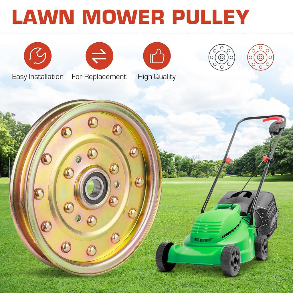 1-633109 116-4667 Flat Idler Pulley for Exmark Toro Lazer Z Z400 Z500 Z553 Z580 Z Master 52" 60" 72" Deck, Replace for 126-7685 132-9424, Fit for AC AS ASX HP LC XP XS Series Lawn Mower (2 Pack)