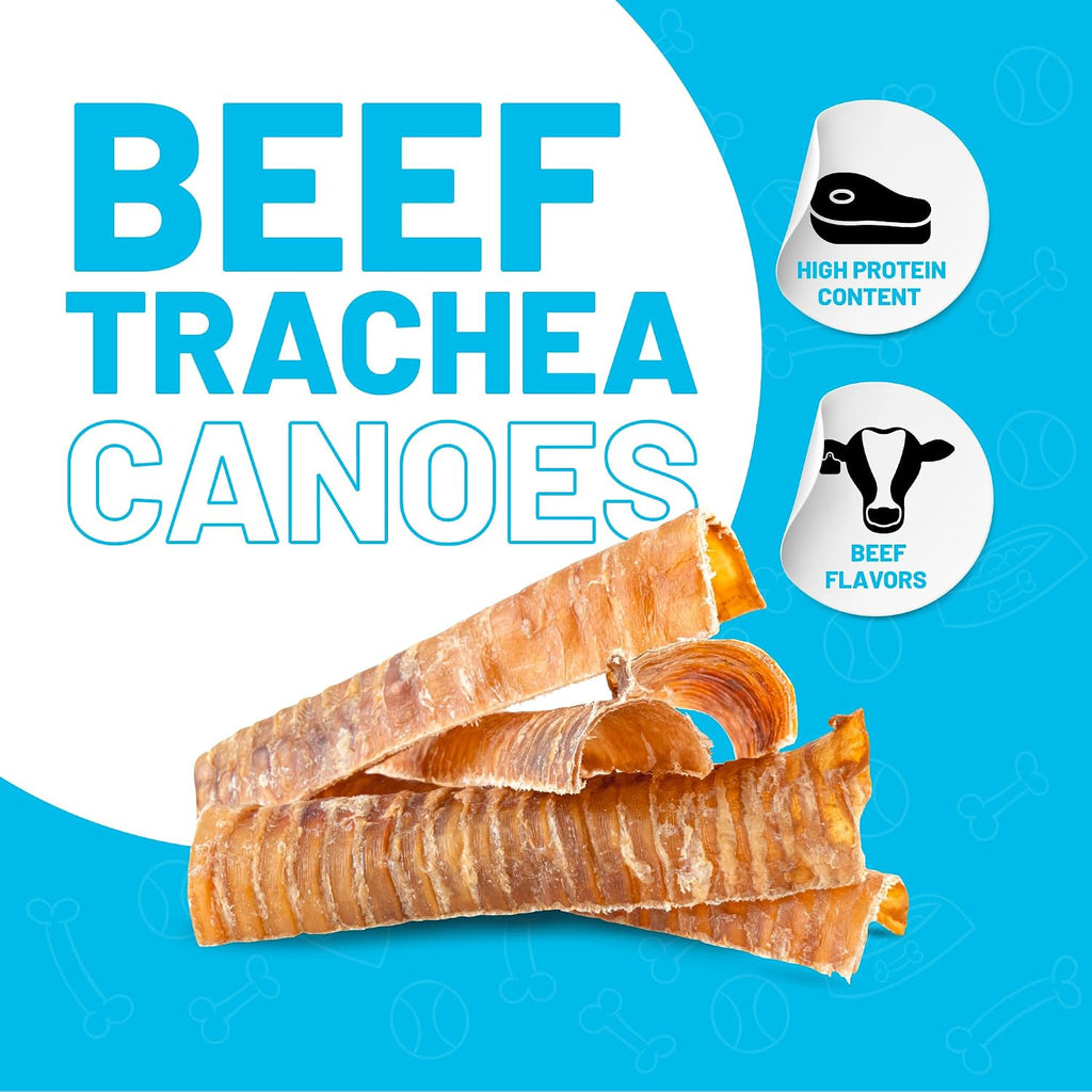 Farms Split Beef Trachea Canoes for Dogs, Dog Chews, 6 Inch, 20 Count