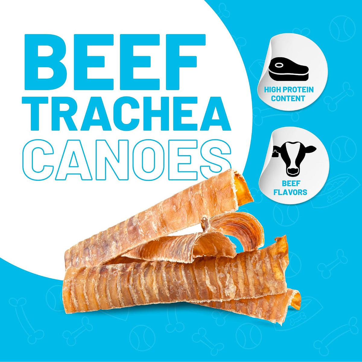 Farms Split Beef Trachea Canoes for Dogs, Dog Chews, 6 Inch, 20 Count