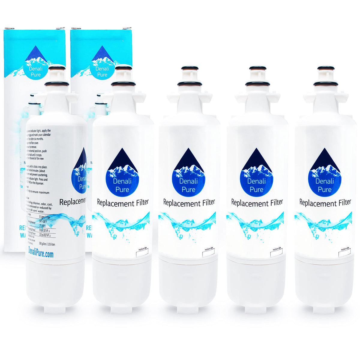 5-Pack Replacement for Home Depot HDX 1000010207 Refrigerator Water Filter