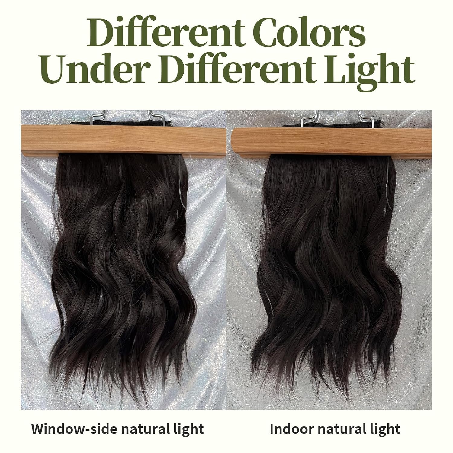 Wavy Invisible Wire & Clip In Hair Extensions Dark Brown/6# 12" | 1 Single Piece Clip In Extension,Adjustable Size