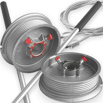3-Pieces Bundle - Standard Lift Drums / 8.5ft Long Cables/Non-Slip Torsion Spring Winding Bar