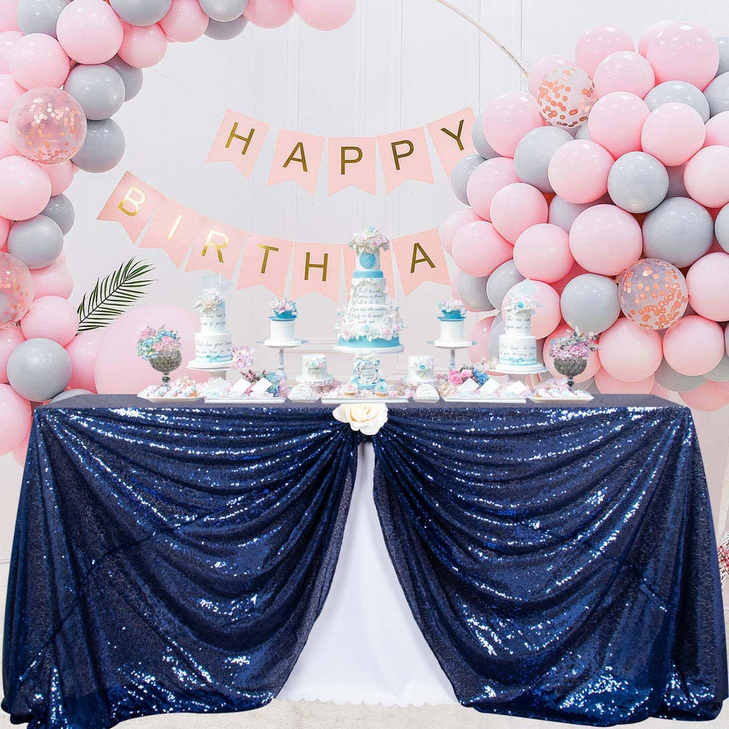 Navy Blue Sequin Tablecloth 60x102-Inch Rectangle Tablecloth Shimmer Birthday Tablecloth Overlay Glitter Tabblecloth