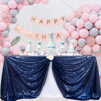 Navy Blue Sequin Tablecloth 60x102-Inch Rectangle Tablecloth Shimmer Birthday Tablecloth Overlay Glitter Tabblecloth