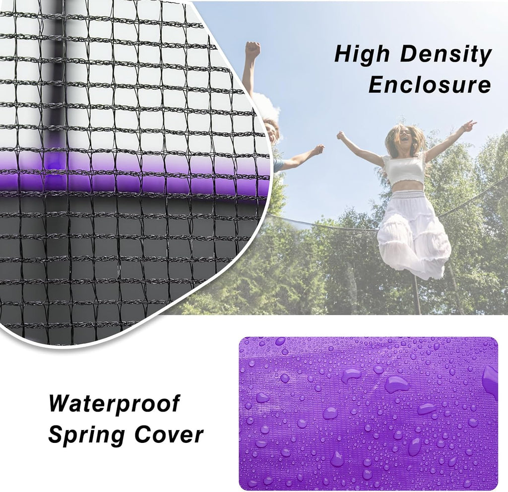 12 FT/14 FT Rectangle Trampoline - Perfect Outdoor Trampolines for Kids - Gymnastics Style Tranpoline with Enclosure