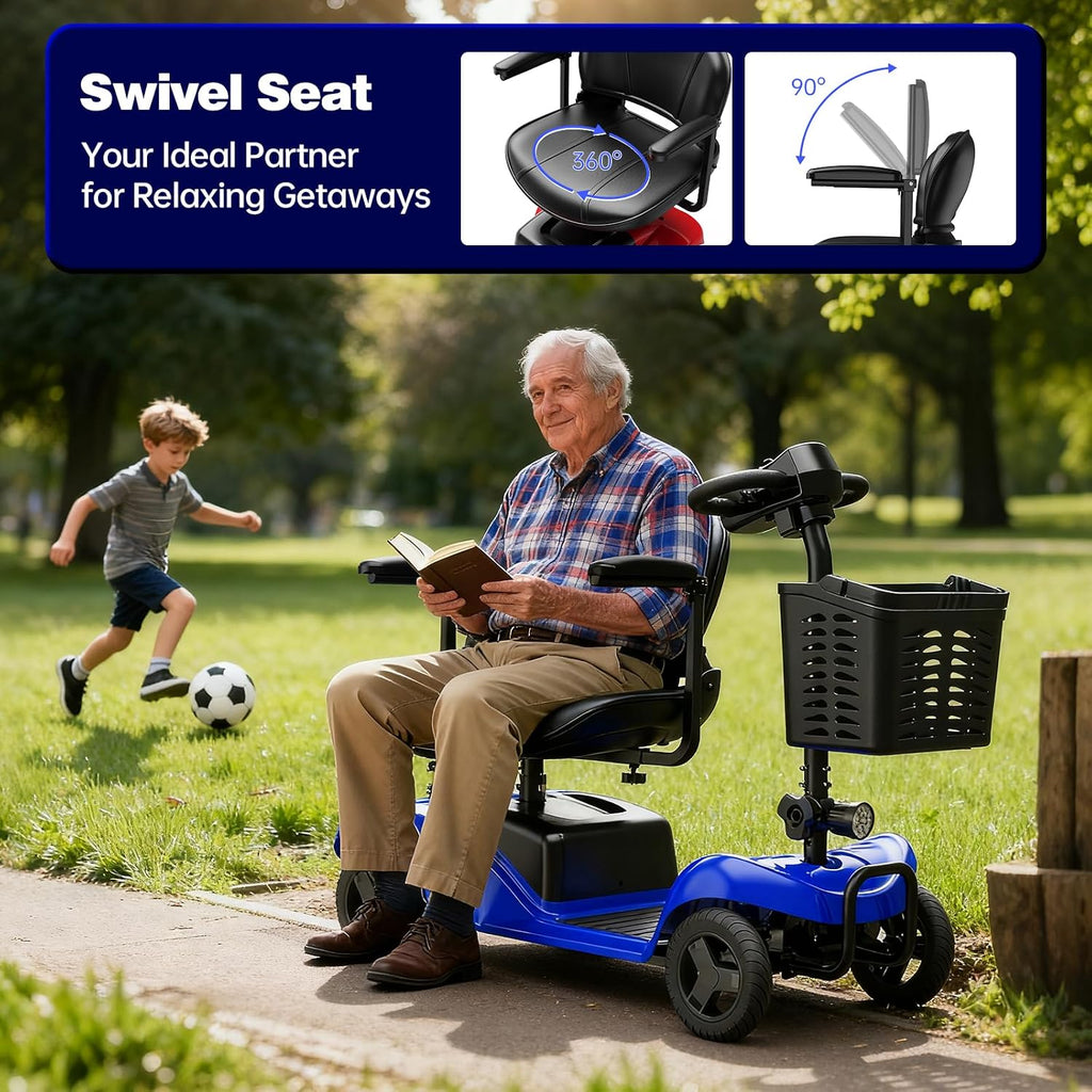Mobility Scooter,Foldable,300 lbs Capacity,Travel & Daily Commute