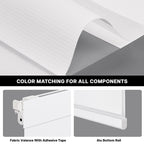 No Drill Zebra Blinds for Windows 34" W x 64" H, White