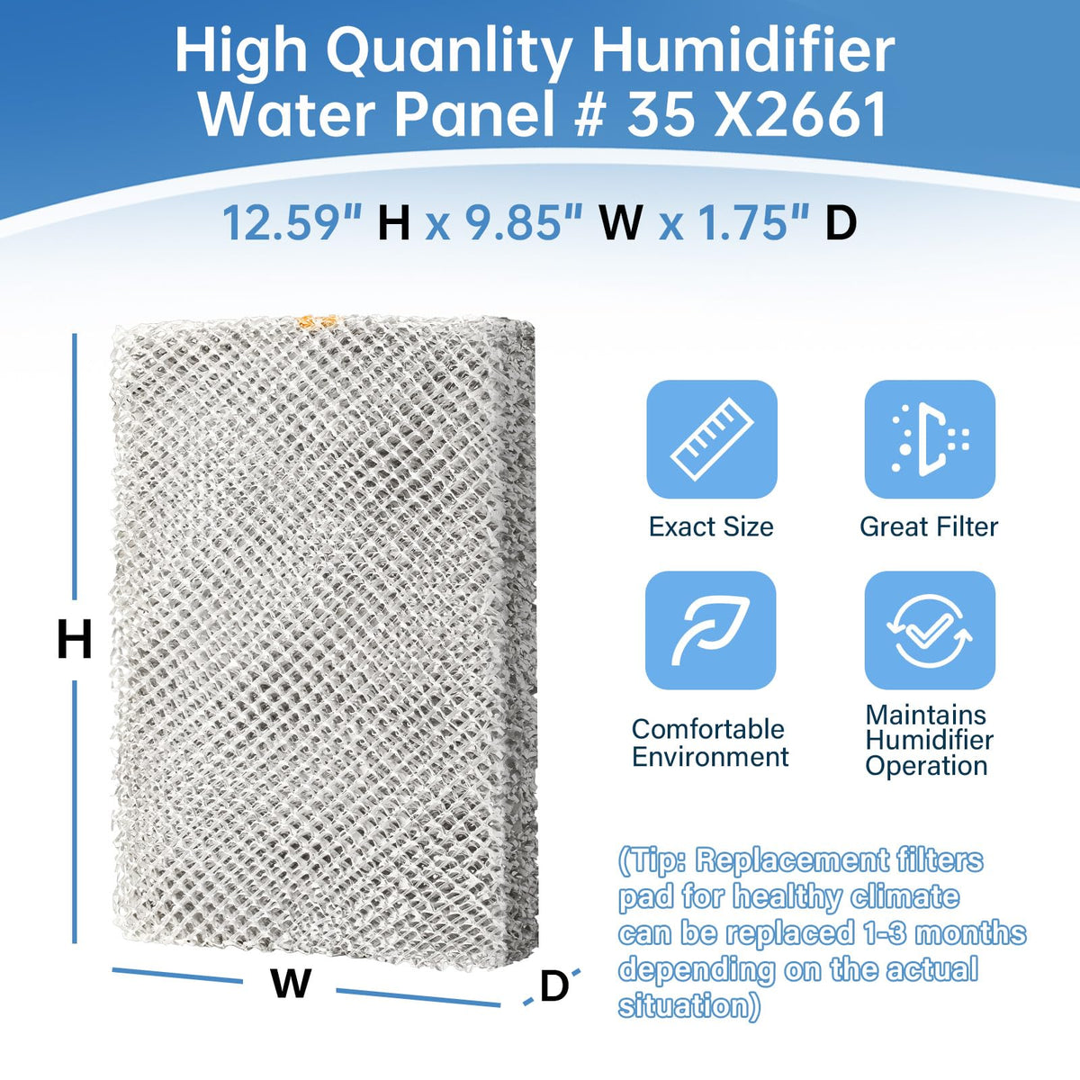 35 Humidifier Filter Pad X2661 for Lennox Healthy Climate Water Panel