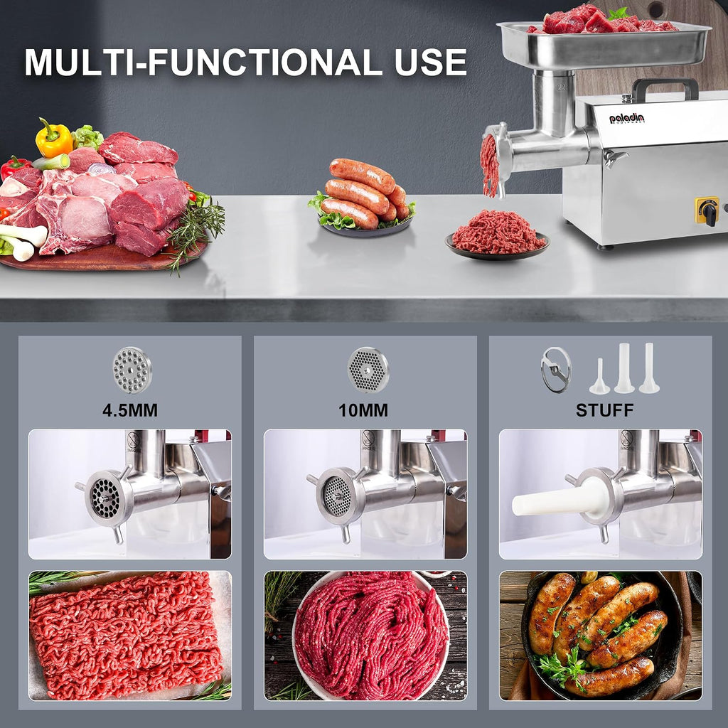 #22 Electric Commercial Meat Grinder Machine, 17 lbs/min