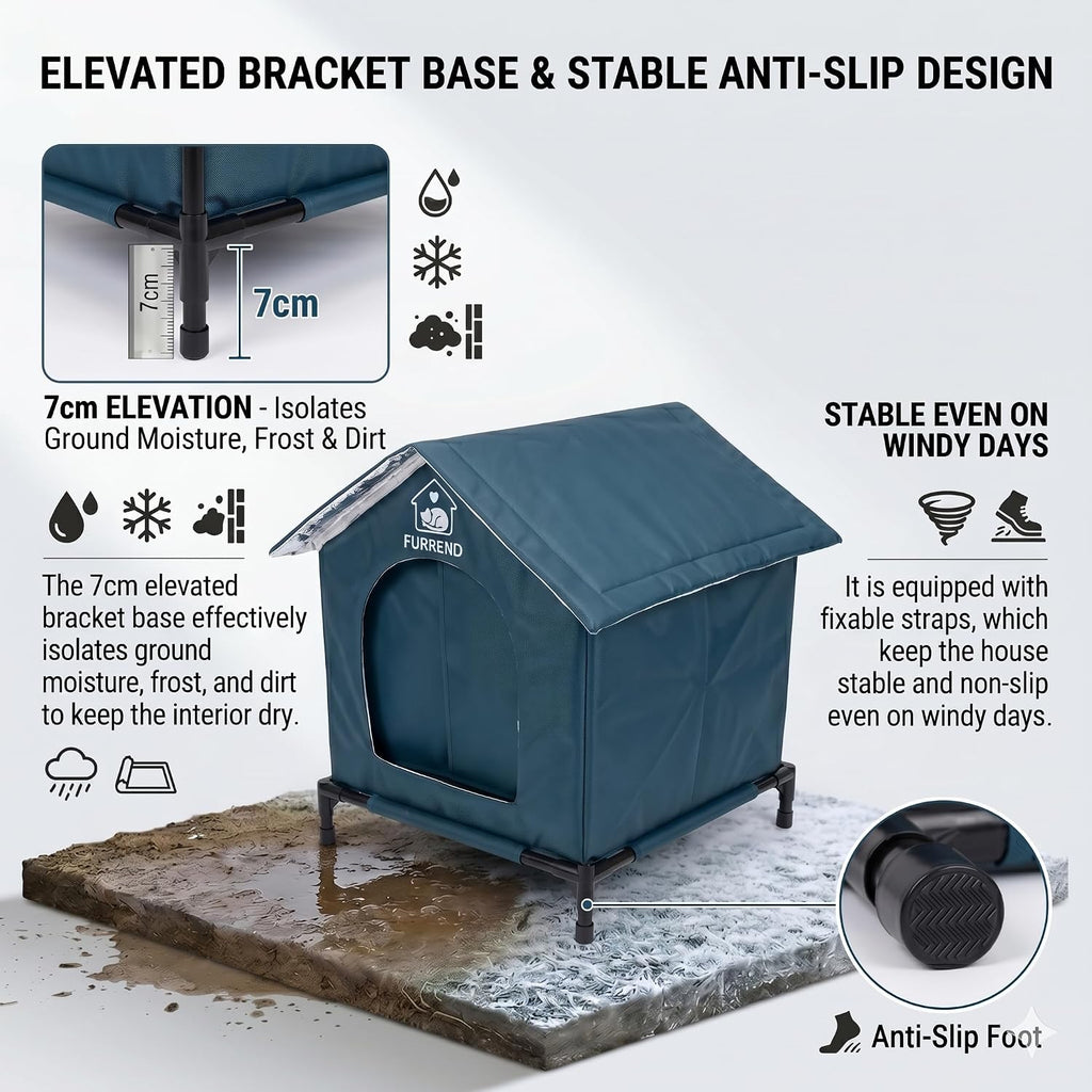 Space Capsule Outdoor Pet House for Cats Small Dogs, Waterproof Insulated Shelter with Clear Window, All Season