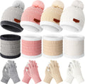 12 Pieces Kids Winter Hat Glove Scarf Sets Thick Fleece Knitted Beanie Touchscreen Warmer Gaiter for Boys and Girls