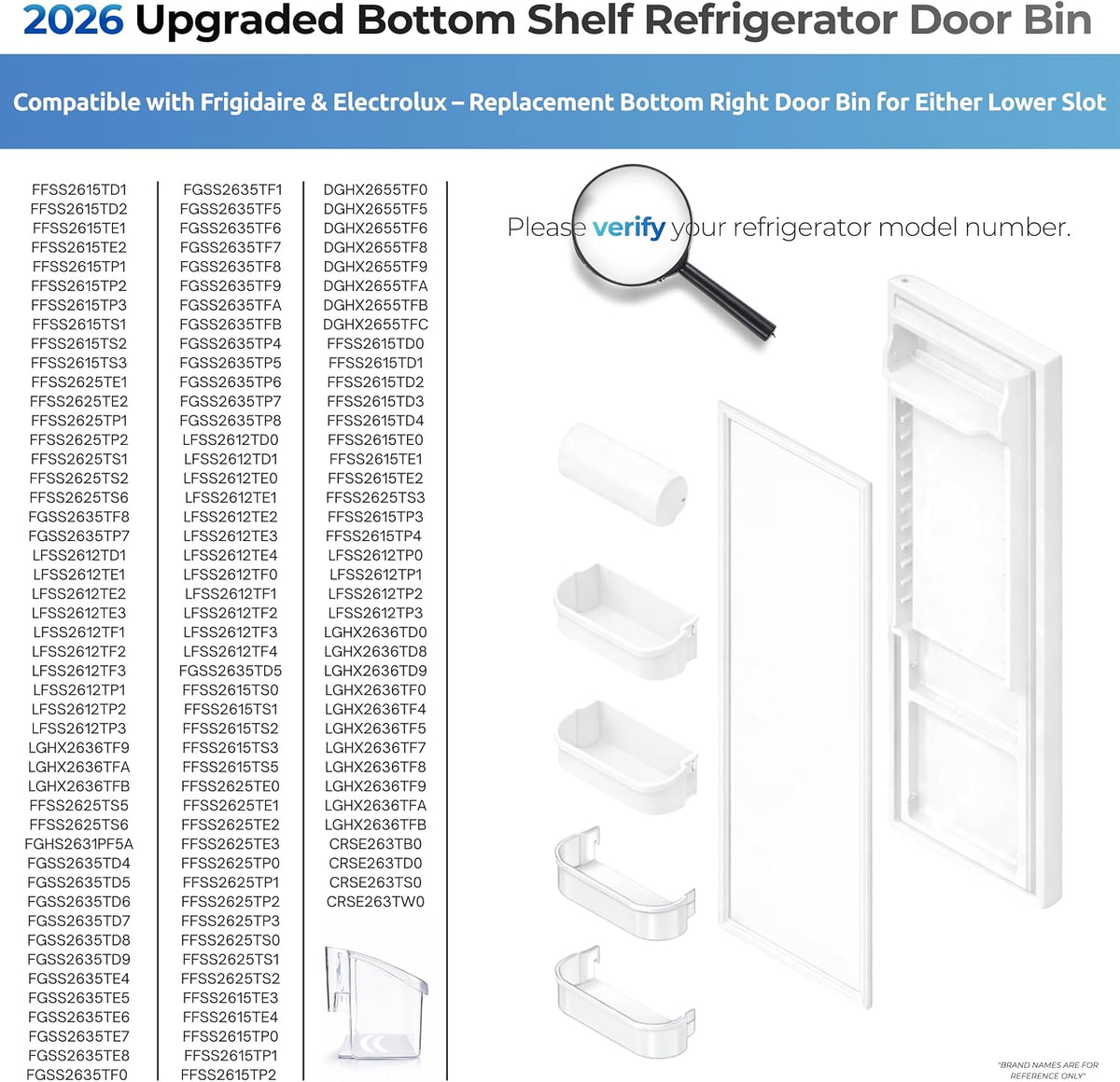 Bottom Refrigerator Door Bin Replacement for LFSS2612TD0 LFSS2612TE0 FFSS2615TS0 LFSS2612TF0 LFSS2612TP0 FFSS2615TE0 FFSS2615TD0 FFSS2615TE3 FFSS2625TS FGSS2635TD CRSE263TB0 DGHX2655TF0