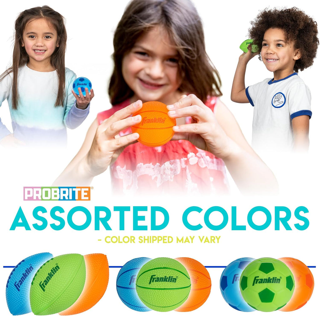 Kids Mini Foam Sports Balls - Indoor + Outdoor Soft Foam Toy Balls for Kids - Perfect Backyard + Practice - Mini