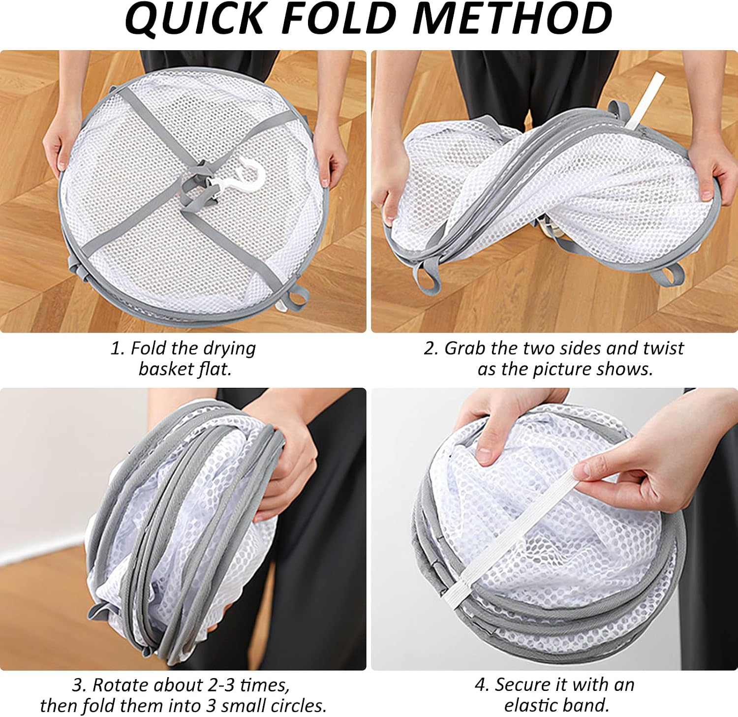 3-Tier Folding Mesh Clothes Hanging Dryer, Sweater Drying Rack, Large Laundry Drying Rack, Lay fold Flat Dry Hanger