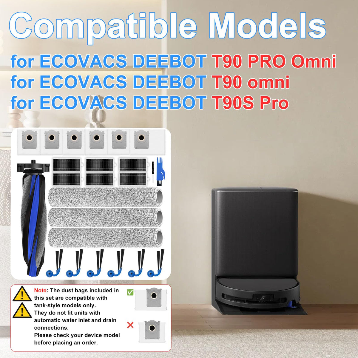Accessories for ECOVACS DEEBOT T90 Pro Omni Vacuum Cleaner