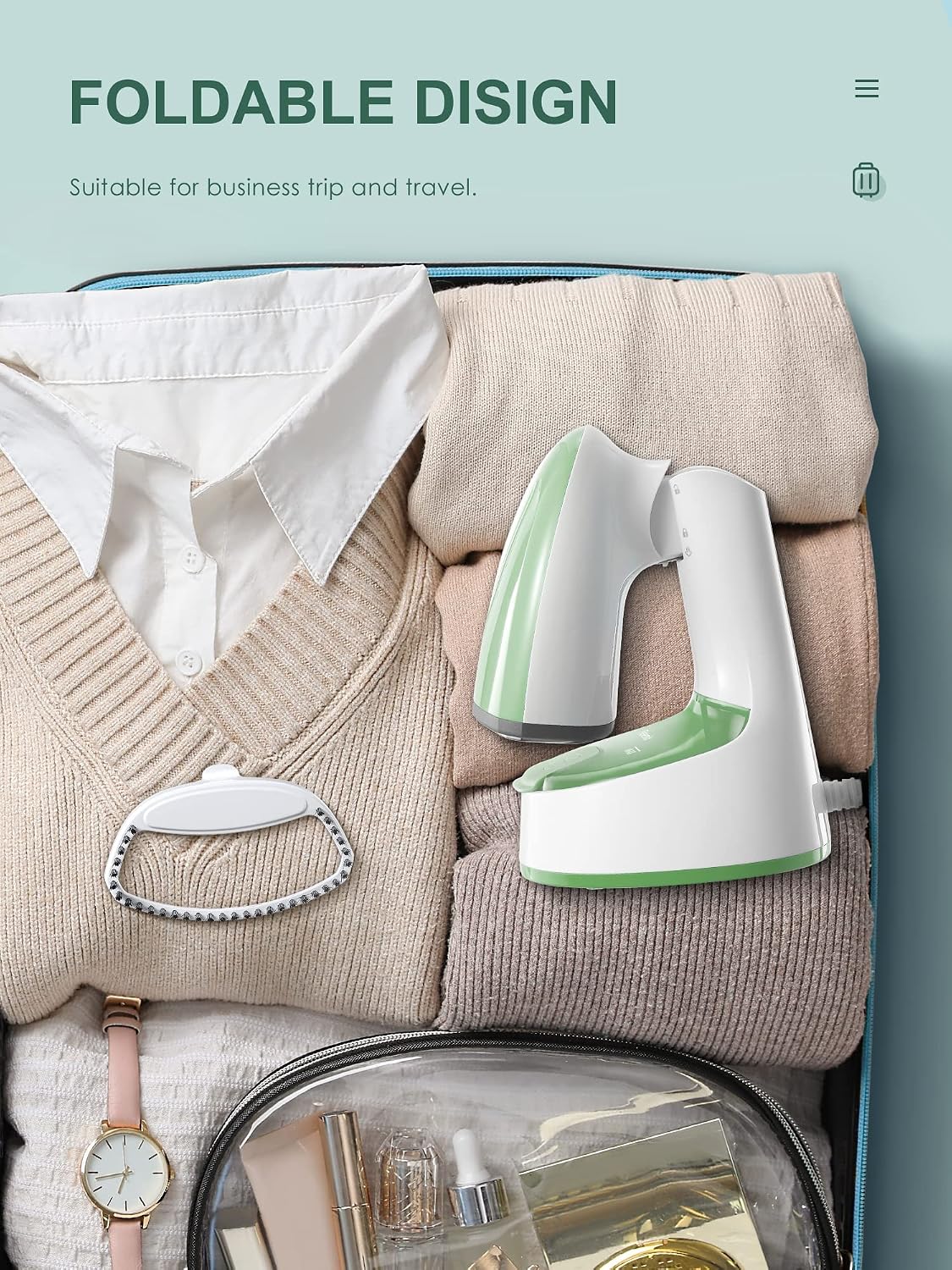Steamer for Clothes, Folding Handheld Design Garment Steamer | Wrinkles Remover, 20g/min Strong Penetrating Steam