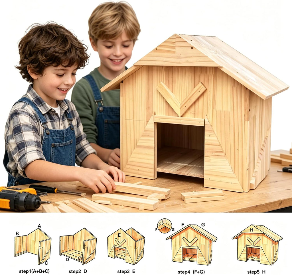 Handcrafted Extra Large Solid Wood Duck Coop - Spacious Outdoor Poultry House for Ducks, Chickens & More, Easy