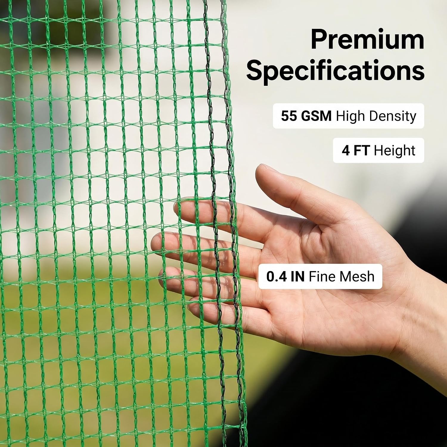 Plastic Garden Fence 4x100 FT,0.4" Mesh Deer Fence Roll