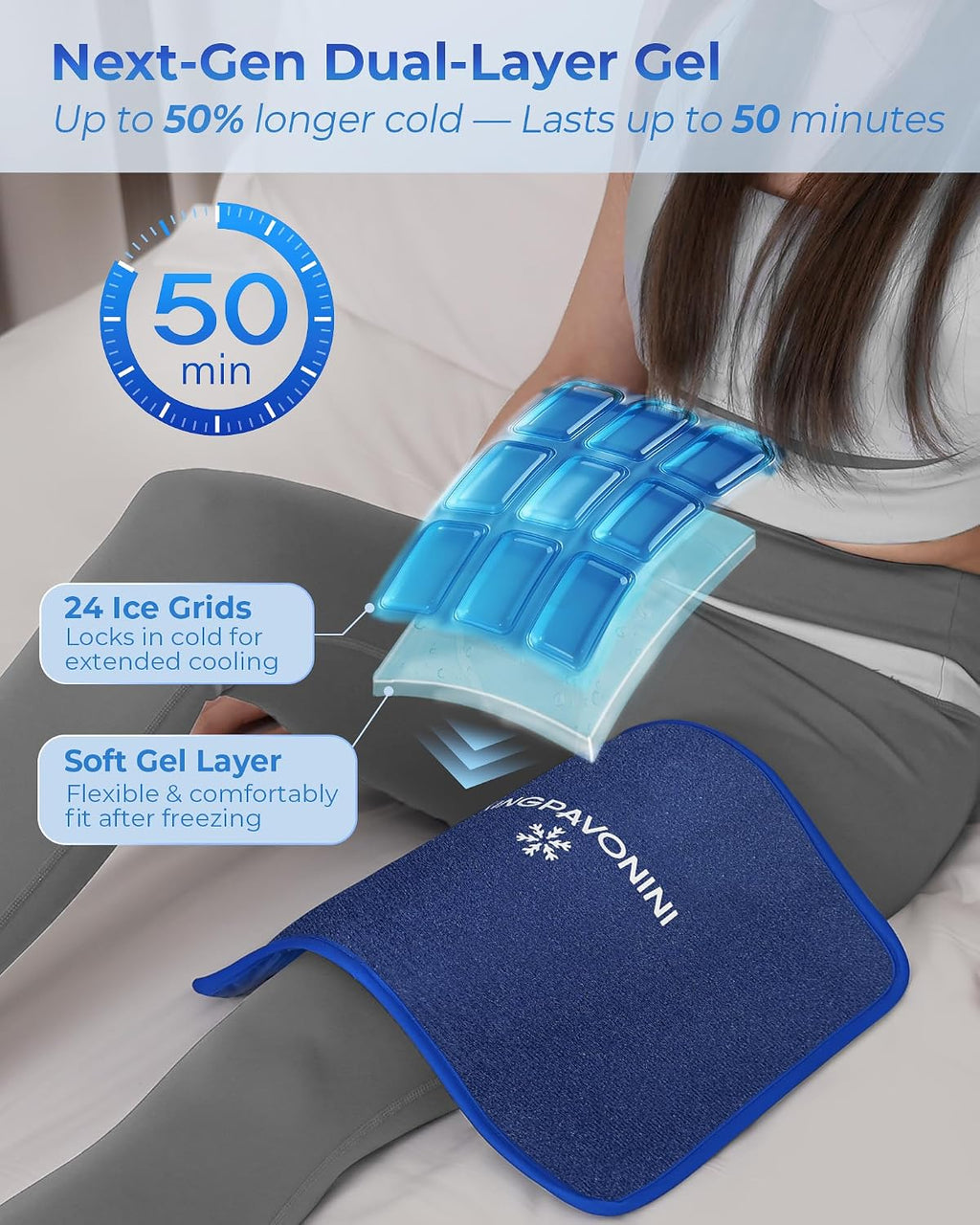 Soft Large Ice Packs for Injuries Reusable, 11"x15"