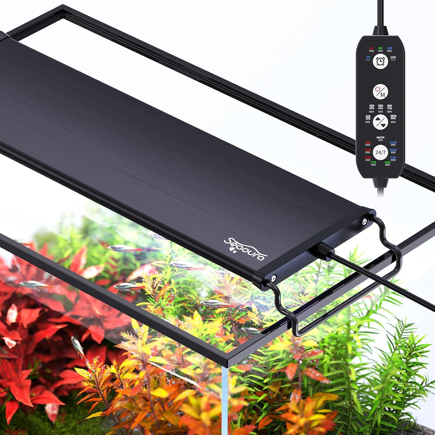 24/7 Led Aquarium Light for Plants Growth-Full Spectrum, 12-18 Inch | Fish Tank Light with Timer for Freshwater Tank