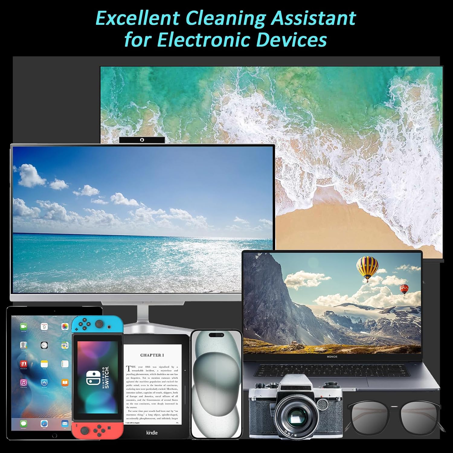 Car Screen Cleaner Spray and Wipe, Car Interior Cleaner Detailing Kit Screen Cleaning Tool for Touchscreen Display