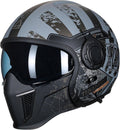 Convertible Full Face Motorcycle Helmet DOT Approved for Men Women | Detachable mask transforms to 3/4 open face
