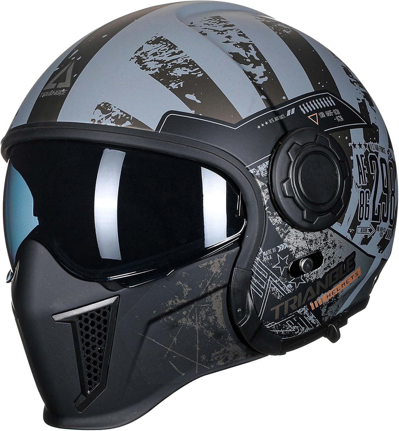 Convertible Full Face Motorcycle Helmet DOT Approved for Men Women | Detachable mask transforms to 3/4 open face