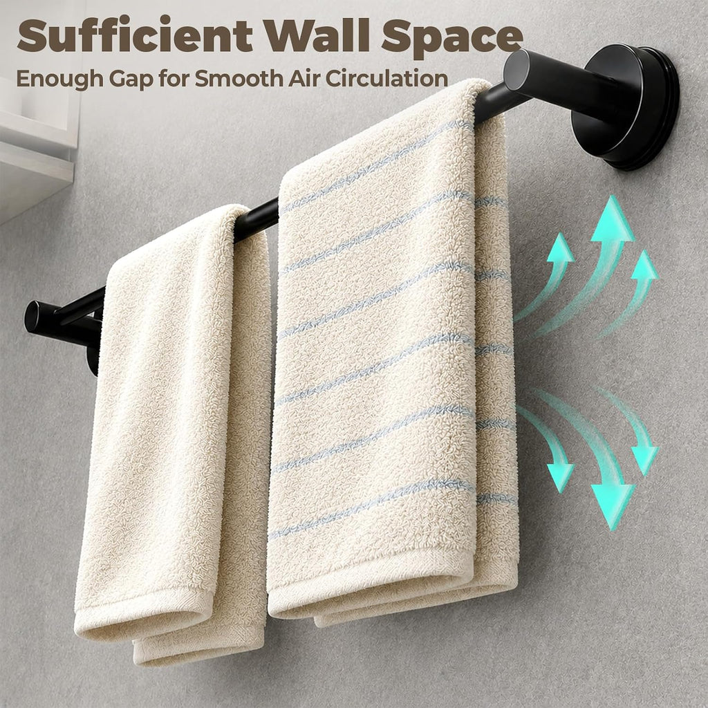 Adjustable Suction Cup Towel Bar – Towel Racks for Bathroom, 13.6-25 Inch, Stainless Steel Bathroom Towel Holder with