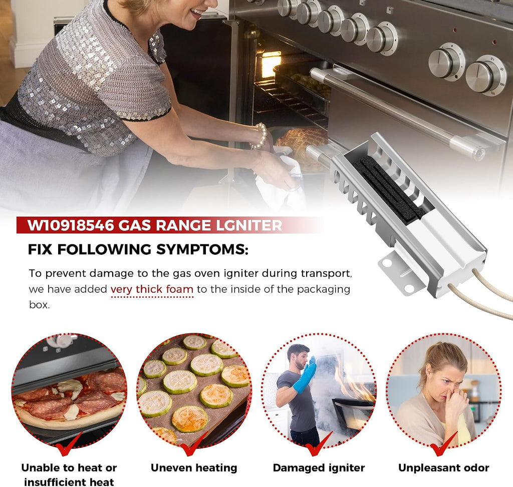 【𝟮𝟬𝟮𝟲 𝙐𝙋𝙂𝙍𝘼𝘿𝙀𝘿】W10918546 W10140611 Gas Range Oven Igniter Fit for Whirl-pool (SF1/2/3,TGP,VSF,WFG,YSF) Ama-na Magic-Chef Ro-per - Replaces PS11770066 AP6037202 by puxyblue