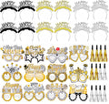 36 Pieces New Years Eve Party Supplies 2026 Happy New Year Decorations Include 12 Headband Tiaras 12 Noise Makers and