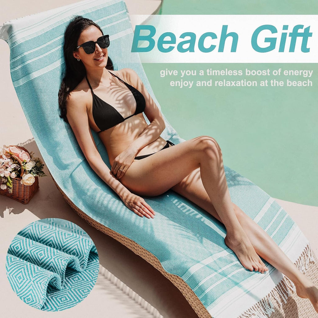 6 Packs Oversized Cotton Turkish Beach Towels Set Bulk 74"x38" Extra Large Sand Free Quick Dry Clearance Swim Bath
