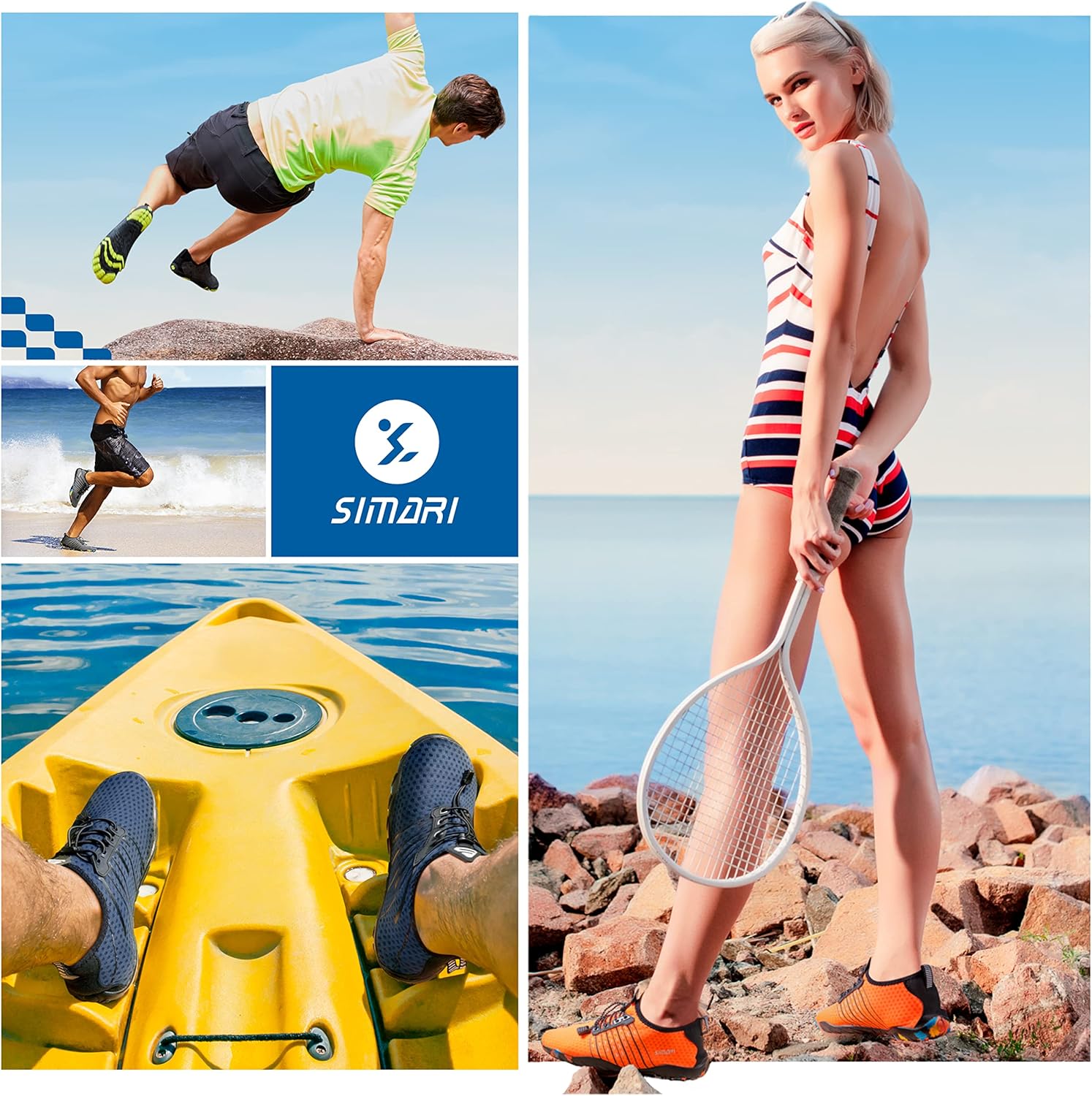 Water Shoes for Women Men - Barefoot Quick-Dry Aqua Socks | Lightweight Swim Shoes for Surfing, Swimming, Beach