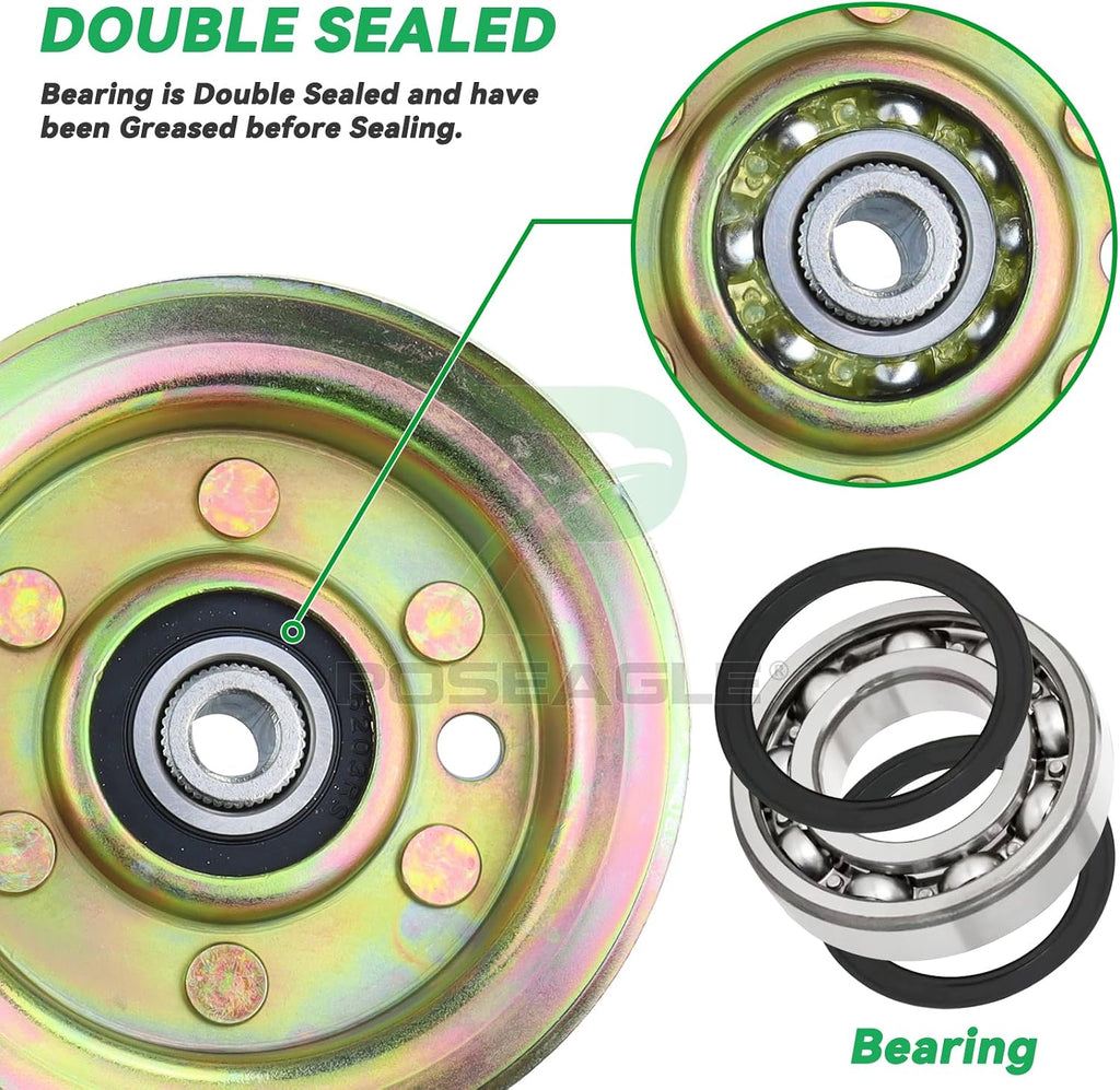 532196106 Idler Pulley with 532177968 Pulley for YTH22V46 Mowers