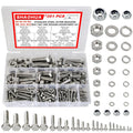 M3/M4/M5/M6/M8/M10/M12 Metric Bolt Assortment Kit, 304 Stainless Steel Heavy Duty Flat Hex Head Screws Bolts and Nuts