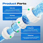 4 PCS 1-1/2" PVC Union Coupling Pipe Fitting, Slip Joint Adapter PVC Connectors (Socket x Socket), Built-in EPDM O-Ring, Schedule 40, Ideal for Pool Pump, Irrigation Systems, Plumbing, DIY Projects
