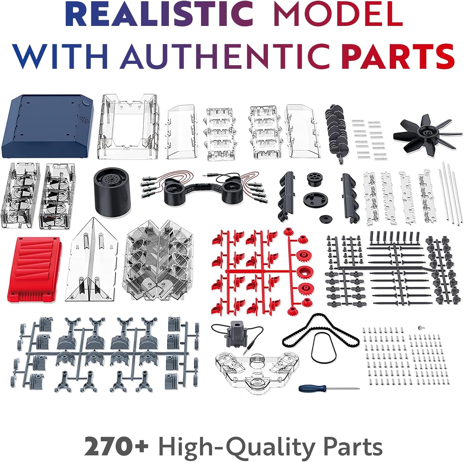 V8 Combustion Engine Model Kit that Runs - Build Your Own STEM Mini V8 Model Engine Kit for Adults & Kids Age 12+
