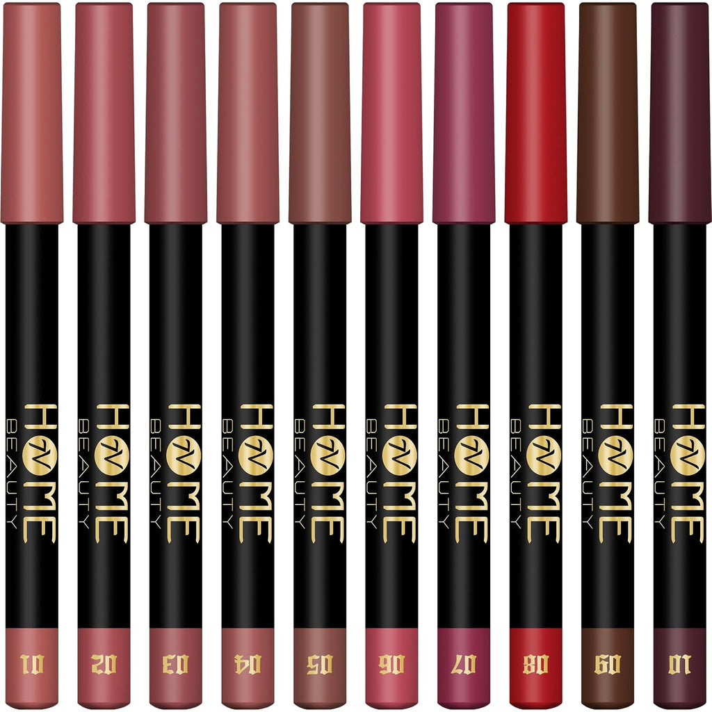 Matte Lip Crayon Set, 10PCS Lip Liner High Pigment Long Lasting Lipstick Pencil (SET A, 10 Count (Pack of 1))