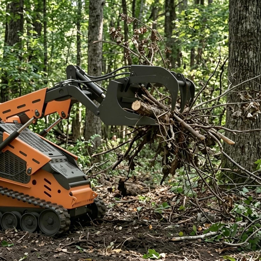 44" Mini Skid Steer Root Grapple Bucket, Universal Quick Tach Connection, 3,000 PSI Hydraulic Cylinder with Cylinder